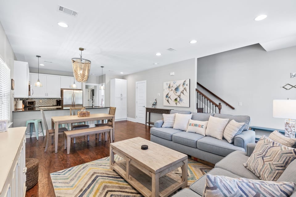 Living room and kitchen