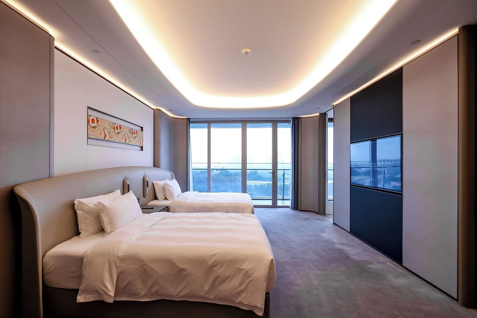 Standard Room, 2 Double Beds, River View | Premium bedding, down comforters, free minibar items, in-room safe