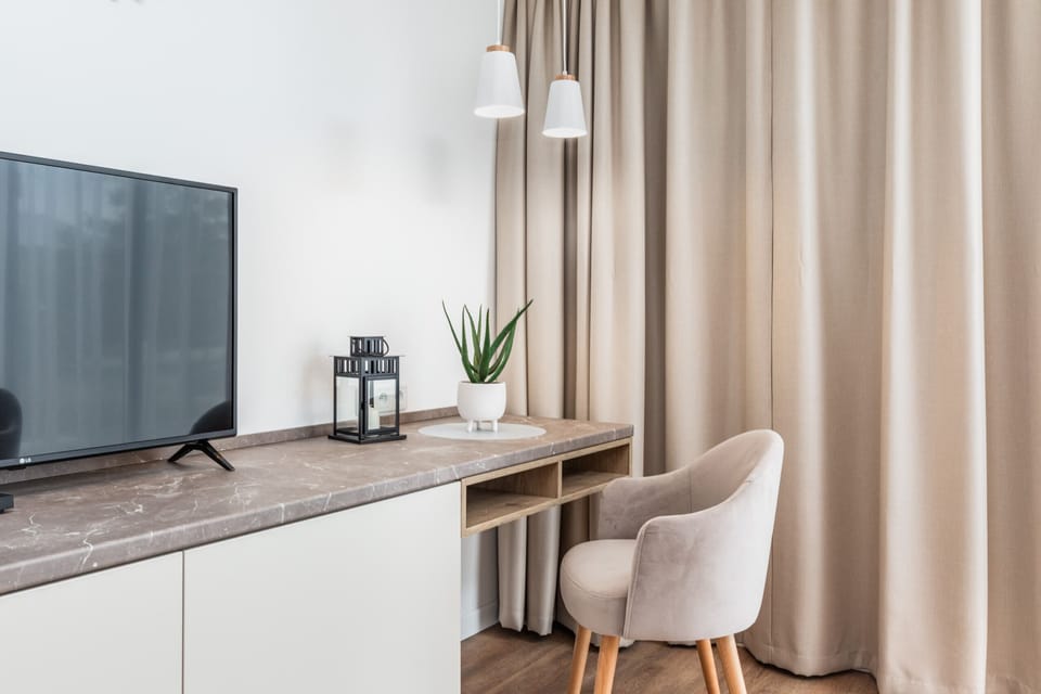 Modern TV in the apartment. 