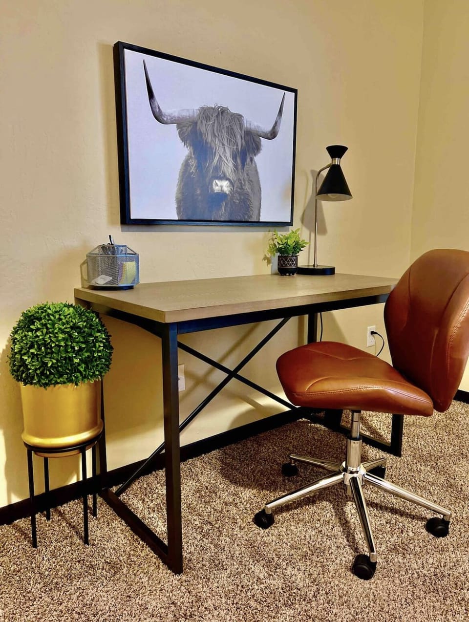 Quiet workspace located on downstairs level