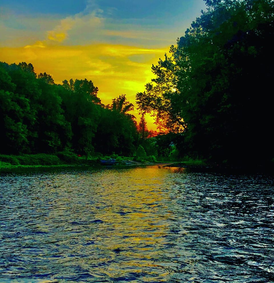 Sunset when kayaking back to the house.