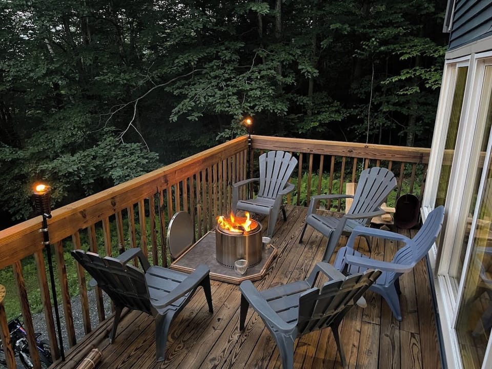 Patio chairs and solo stove firepit