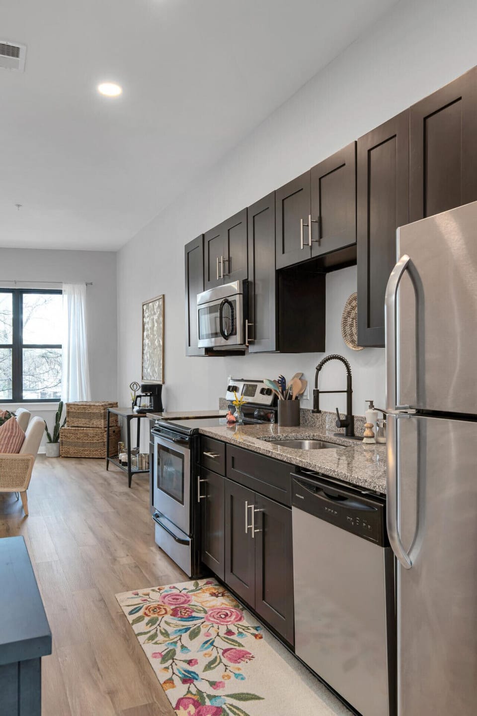 Enjoy cooking in our fully stocked kitchen.