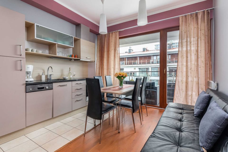 Kitchenette with dining table. 