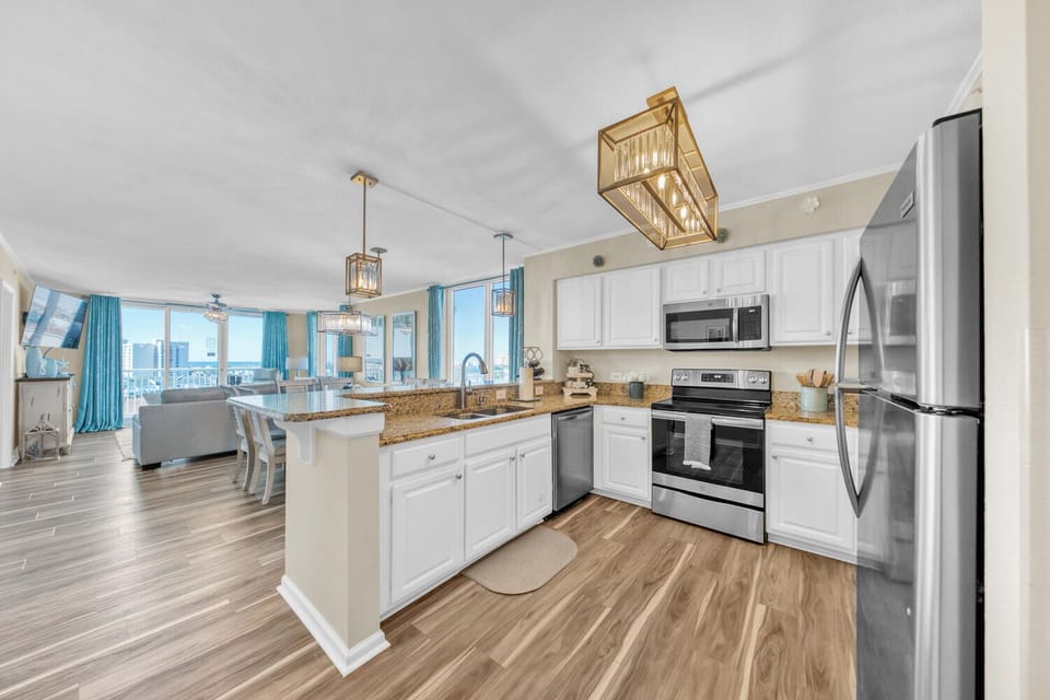Well Appointed Kitchen Over Looks Living Area