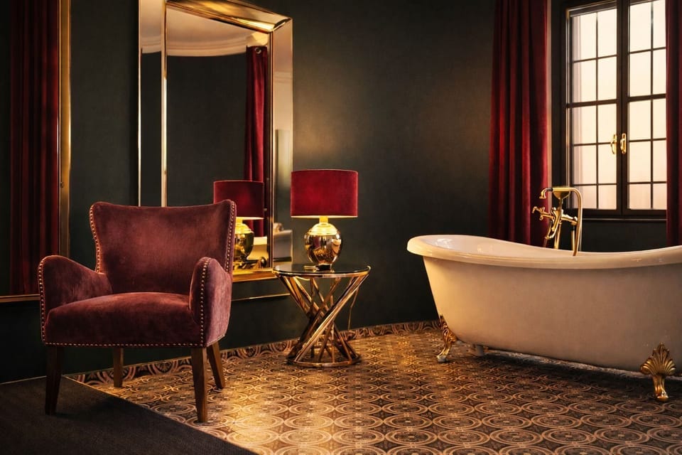 Deluxe Quadruple Room, Balcony (free standing tub) | Bathroom | Free toiletries, hair dryer, towels, soap