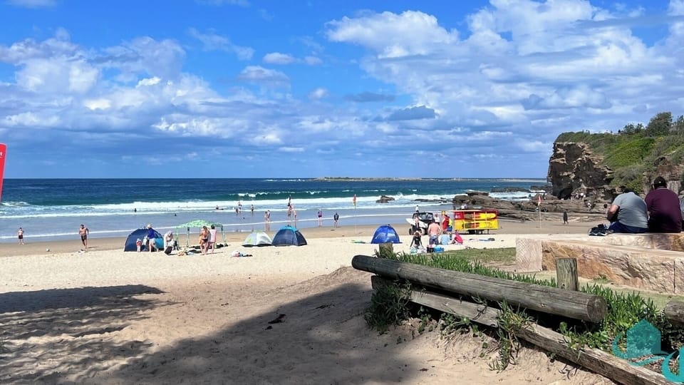 Caves Beach in summer - patrolled by SLSC