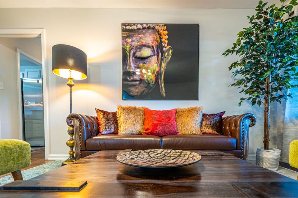 Zen out in the luxe living room.