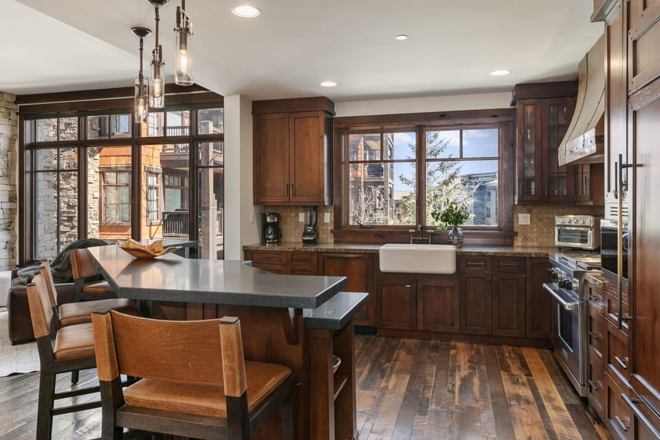 Indoors, Kitchen, Hardwood, Kitchen Island, Sink