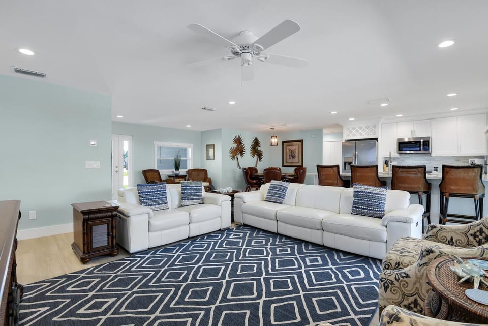 Living room, kitchen, dining room.  Great open concept.