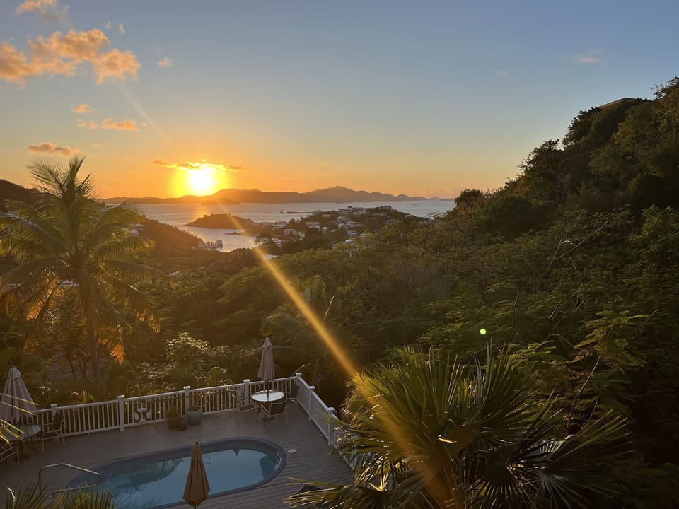 Beautiful sunset views from Echo's veranda.
