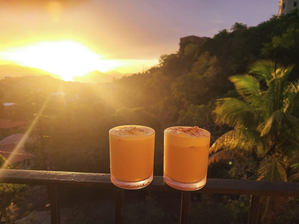 Mix up some painkillers and enjoy a sundowner from the veranda