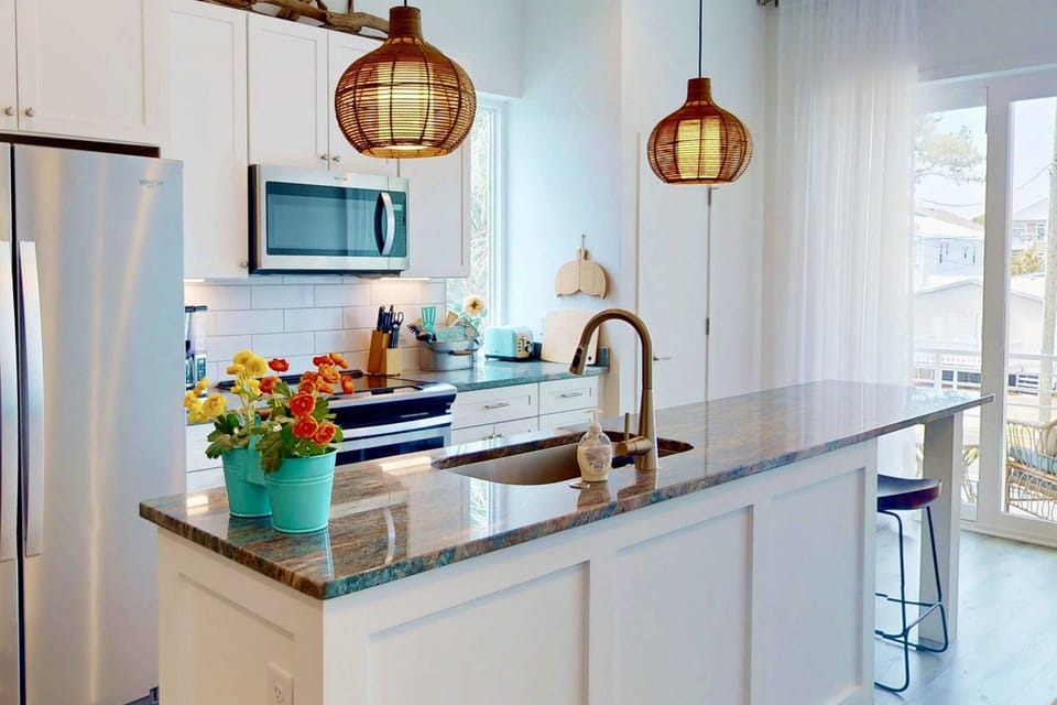 Newly updated modern kitchen with stainless steel appliances
