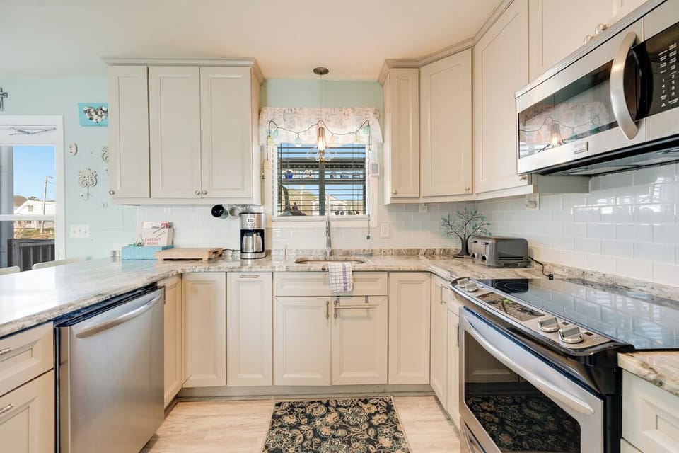 Beachy White Cabinetry and lots of space!