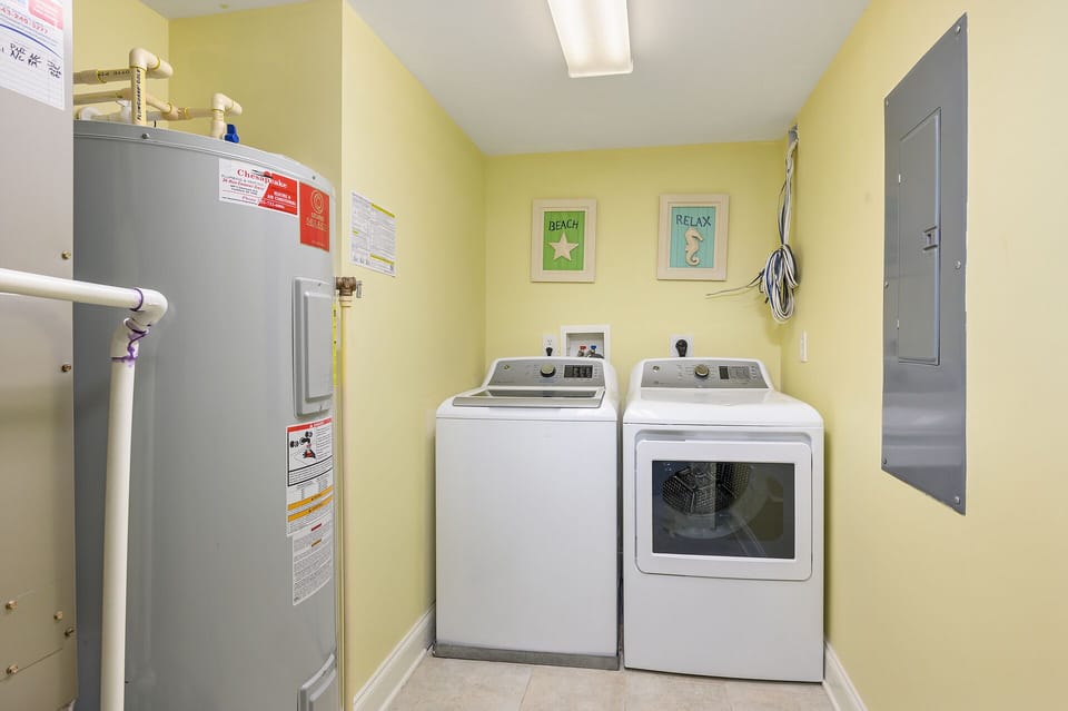 Conveniently located on the 2nd floor is the private laundry room with full size washer and dryer