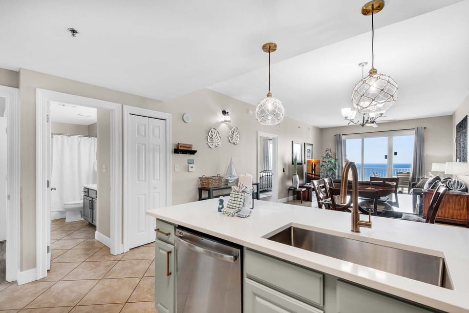 kitchen to living room view