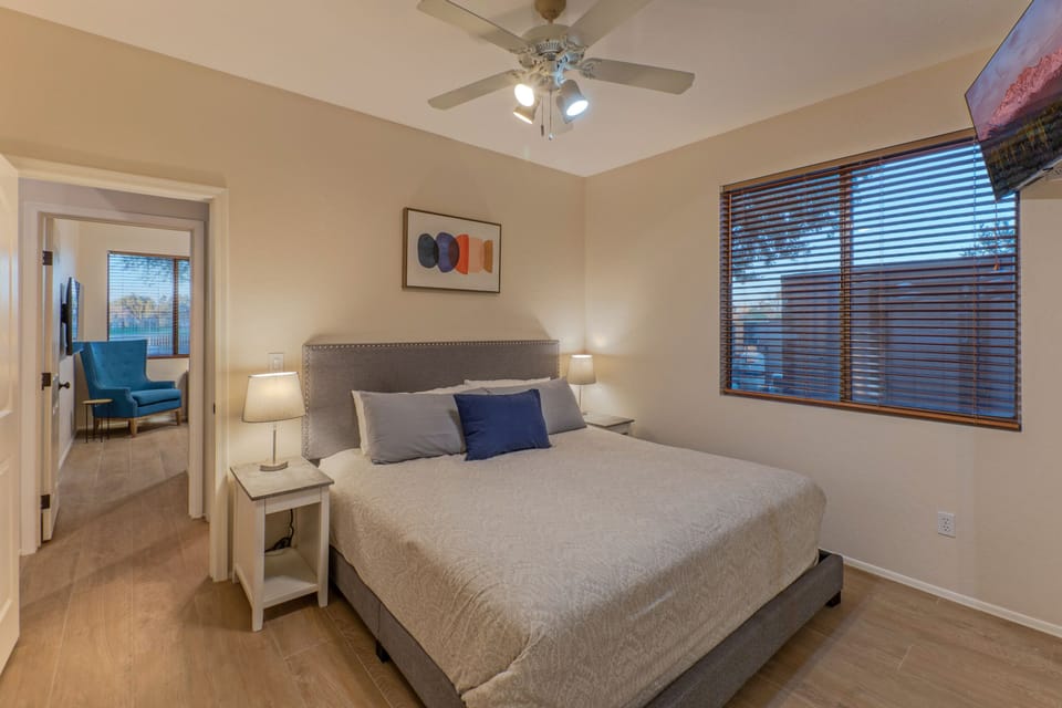 The two doors in Bedroom 3 make it easy to access and use either Bathroom 2 or 3.