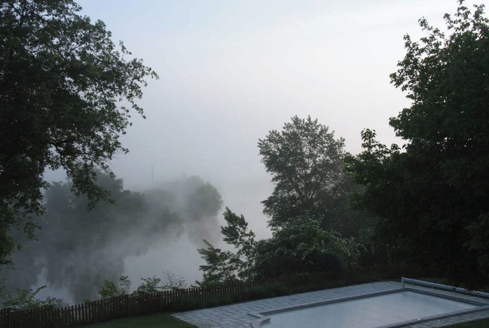 Misty skies