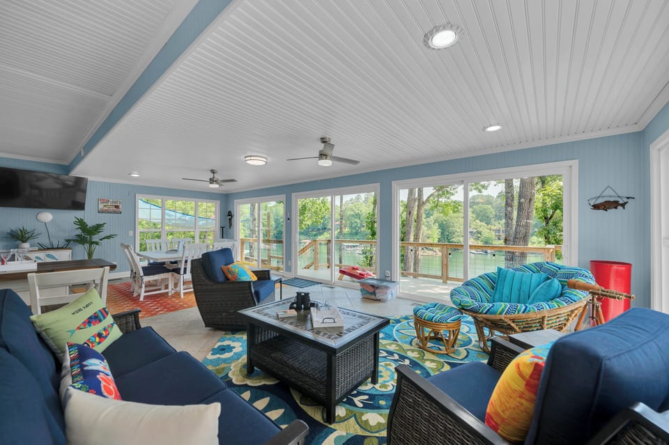 Sunroom's comfy gathering area 