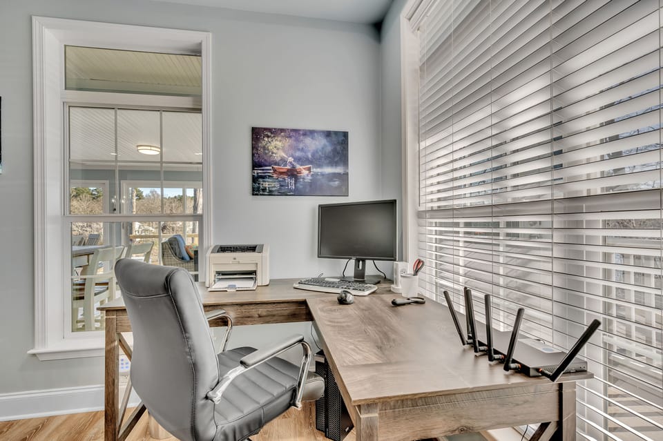 Office space for work while away from home. (monitor/keyboard not available)