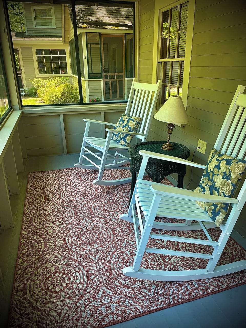 Relax on the screened porch