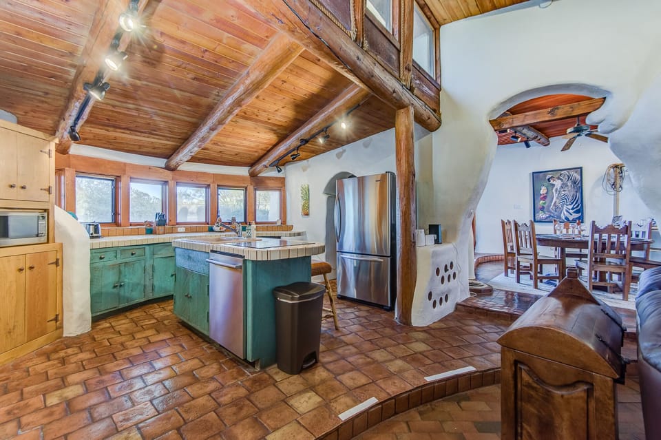 Open Kitchen with a Vaulted Ceiling