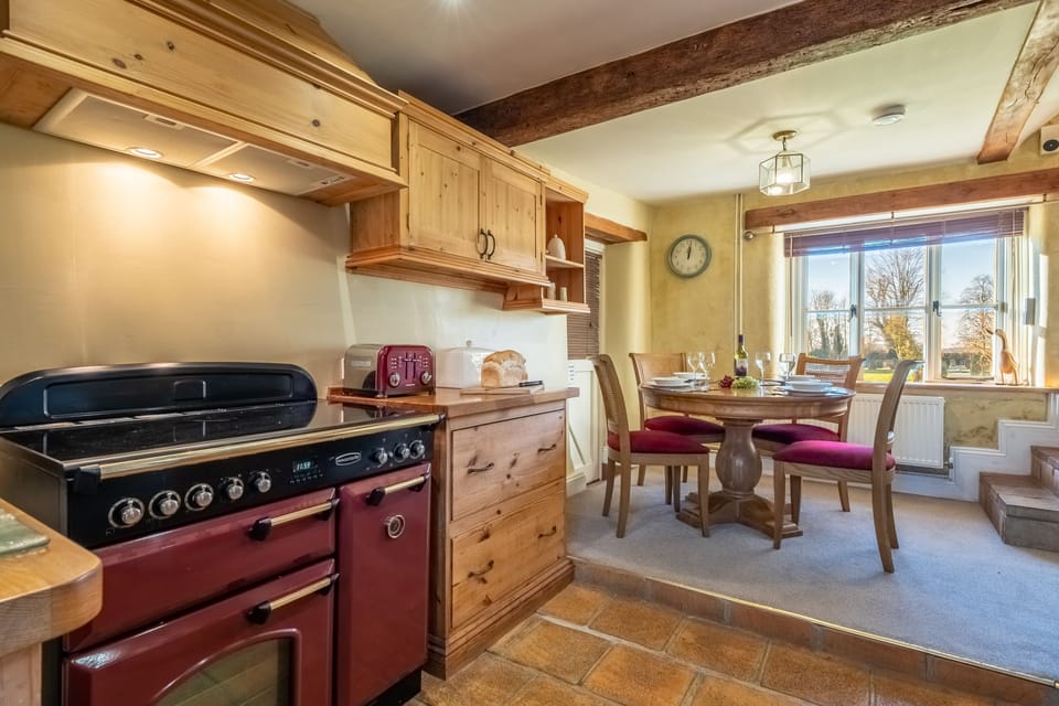 Ground floor: The dining area adjoins the kitchen