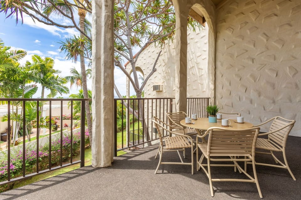 Enjoy the sunshine and coffee outside on the primary lanai 