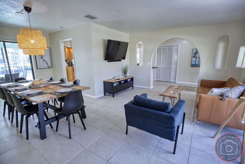 Dining and additional living space with a 55" LED Smart TV