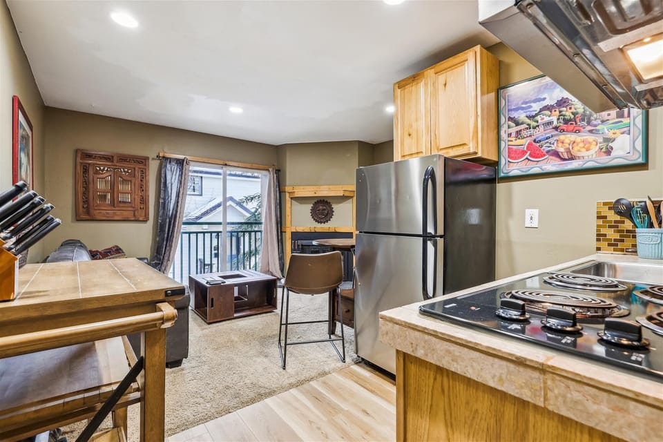 Kitchenette open to Living room