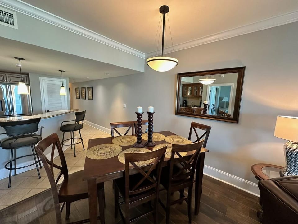 Cozy dining area with bar seating for relaxed gatherings