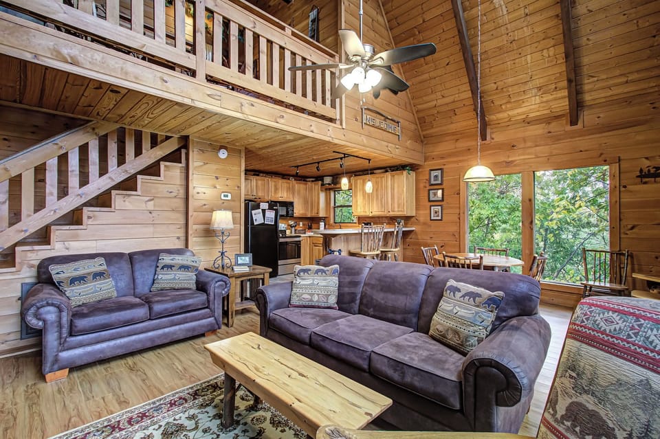Open living space with vaulted ceilings and room for everyone to gather.