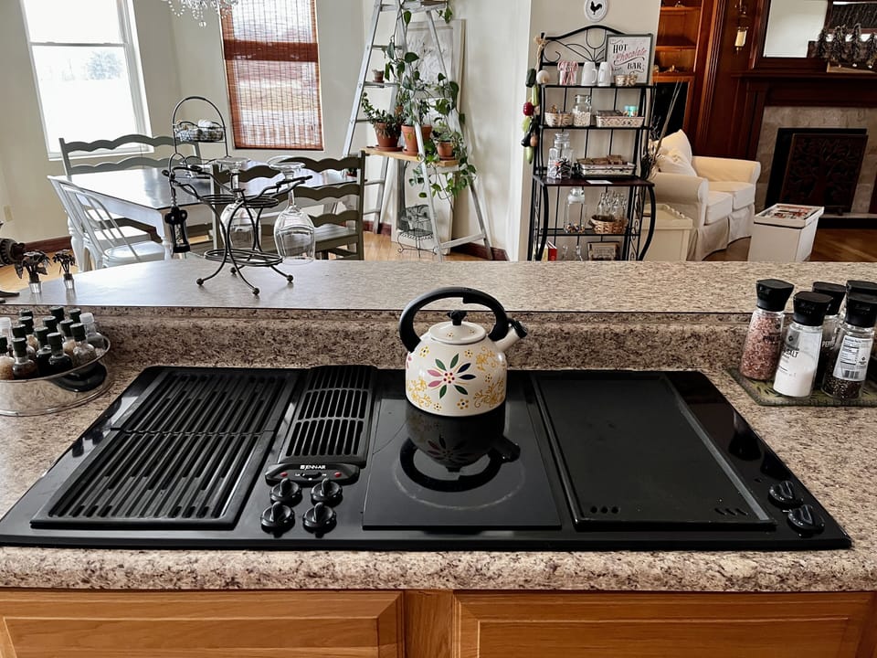 JennAir grill and griddle in the main kitchen. 