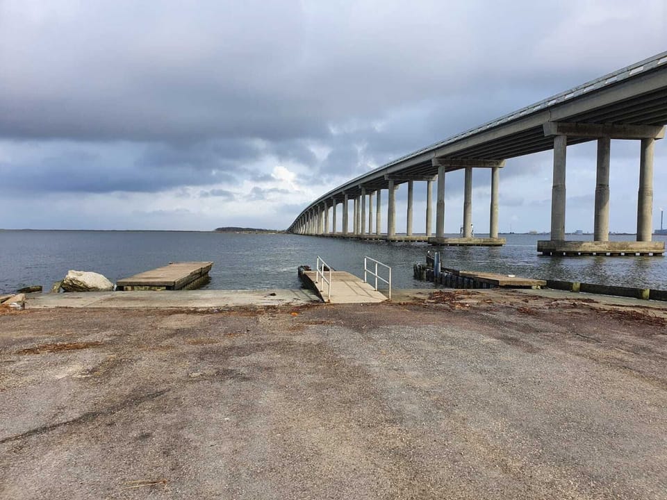 Boat Ramp at the end of the island.  1/2 mile away.