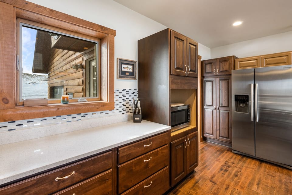 Plenty of kitchen counter space available to cook up a feast.