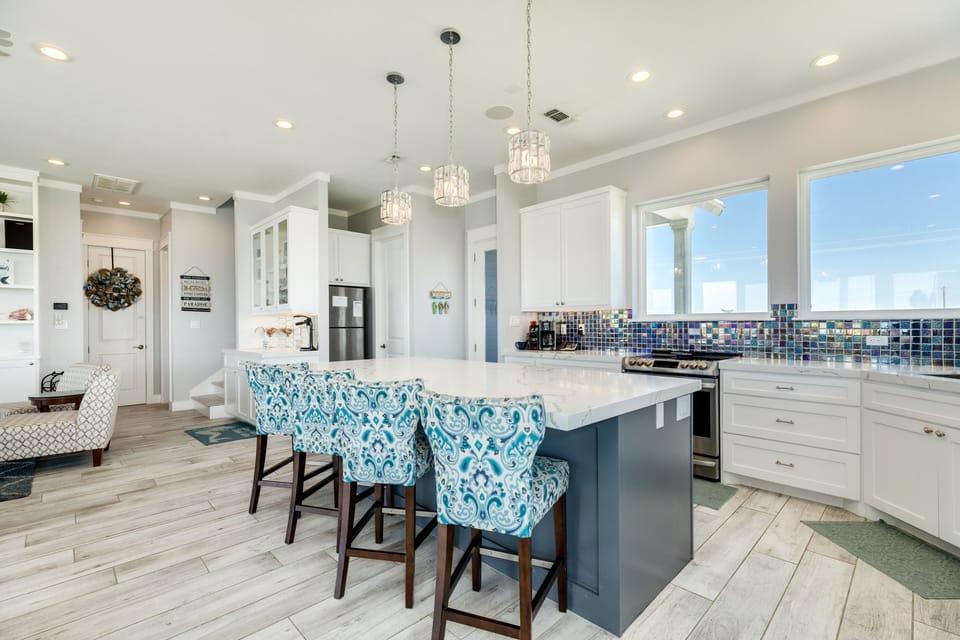 Have a cup of coffee or watch the family chef prepare meals