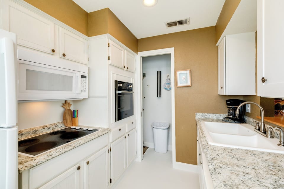 Make homecooked meals in the fully equipped kitchen