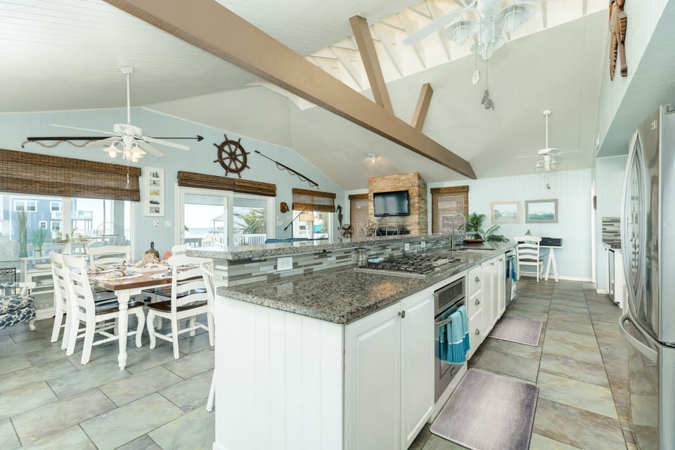 Easily serve meals to the adjacent dining table
