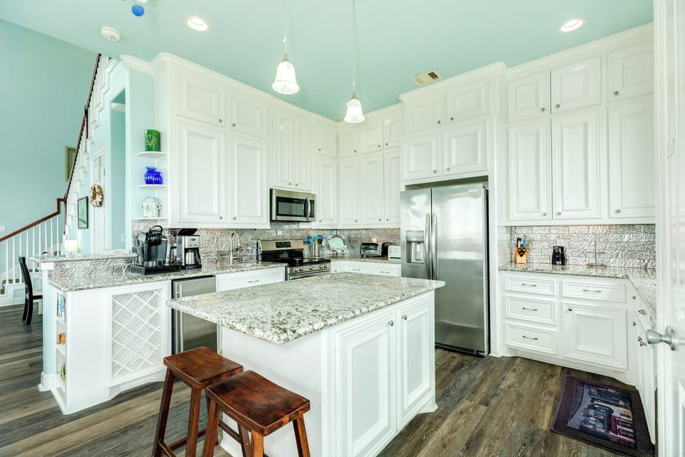 Grab a snack or watch the family cook in action at the counter seating