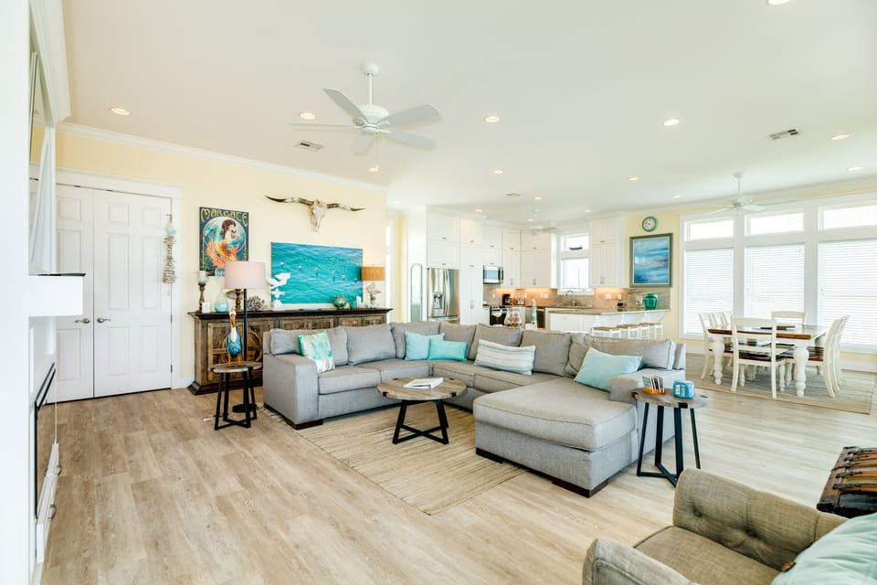 Large comfortable sectional in living room