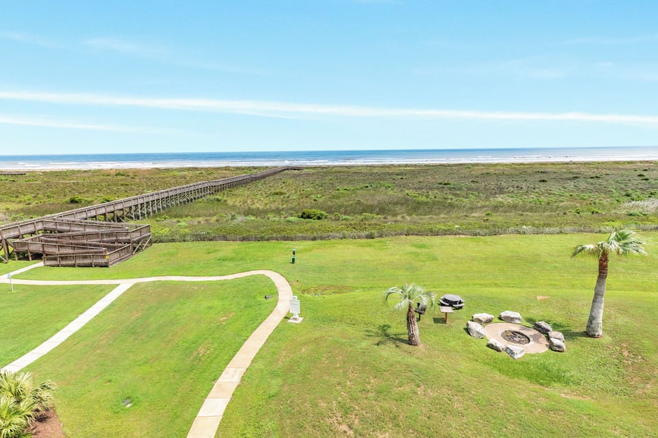 Sidewalk and long dune walkover make beach access easy