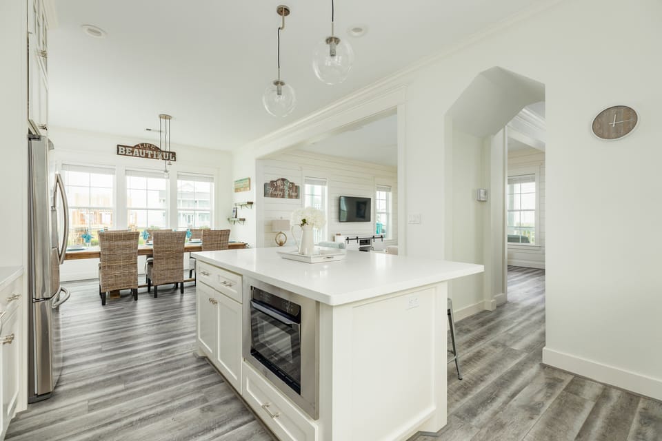 Prepare homecooked meals on the large kitchen island