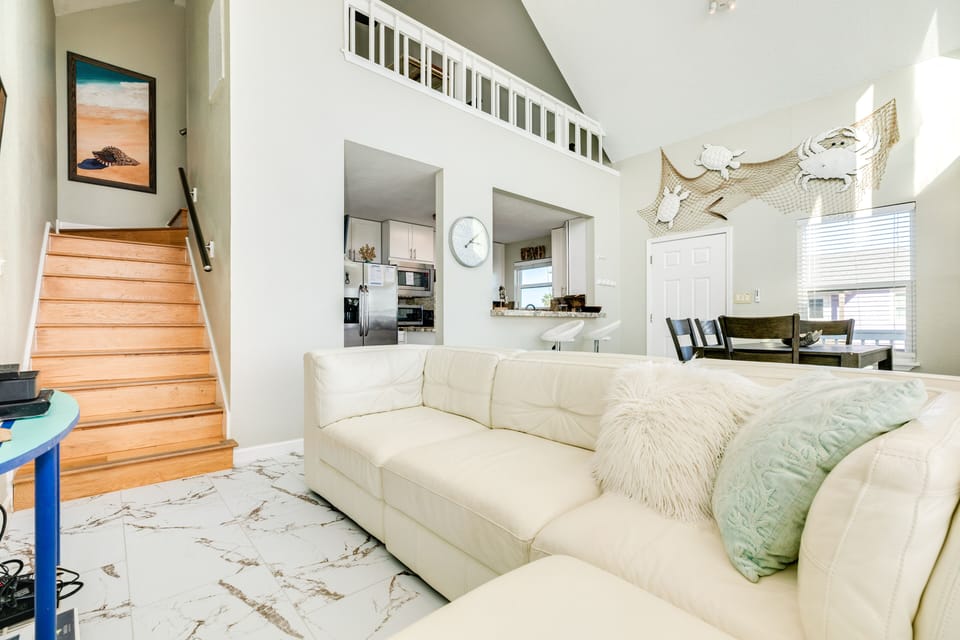 Comfortable sectional for impromptu vacation naps