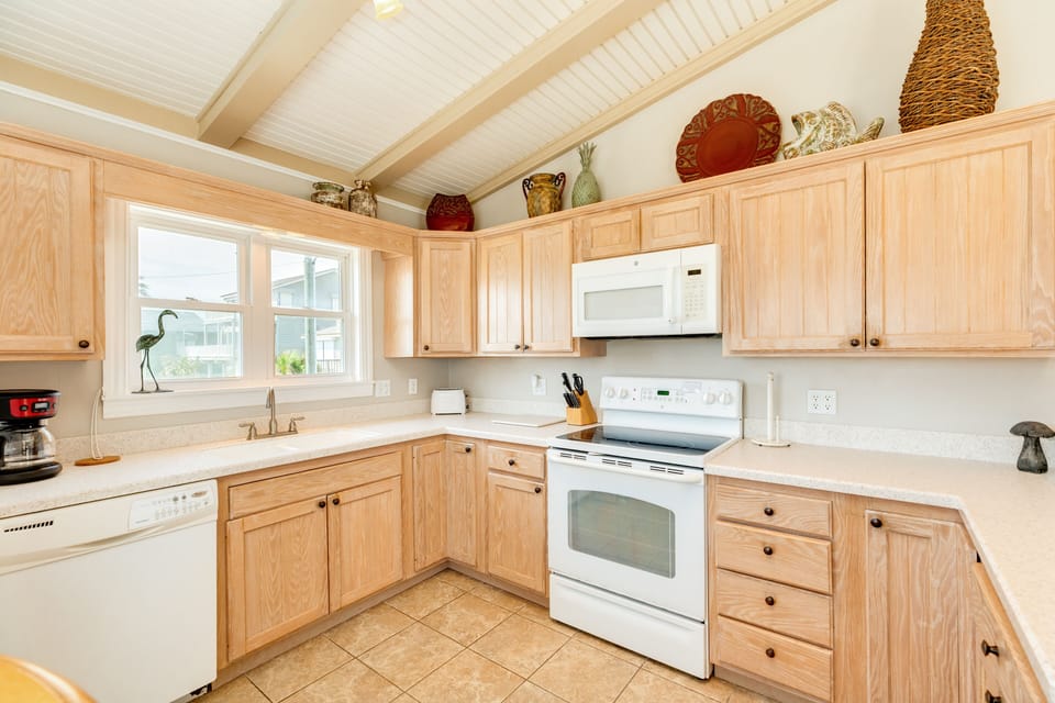 Prepare budget-friendly meals in the fully equipped kitchen