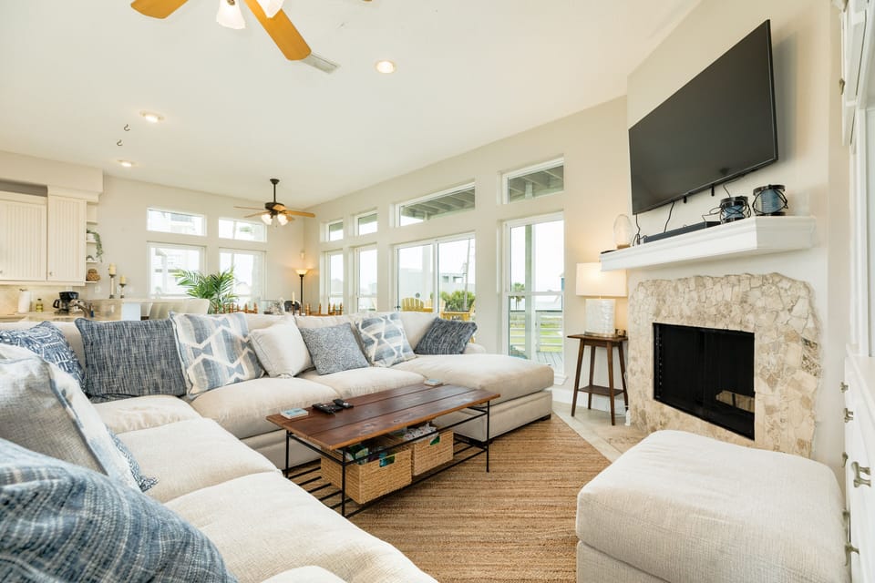 Comfortable seating on the large sectional