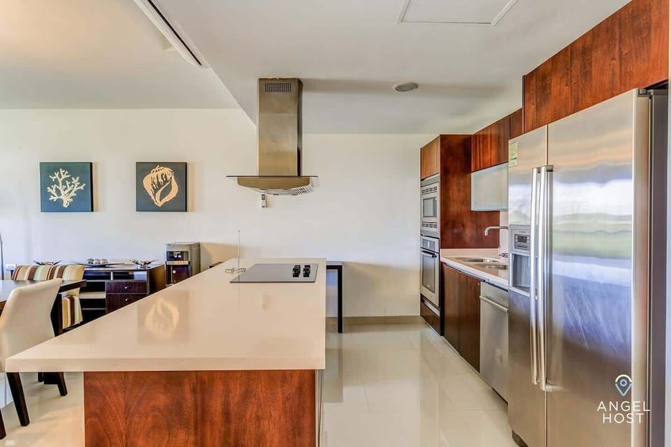 A fully-equipped kitchen for preparing meals at home