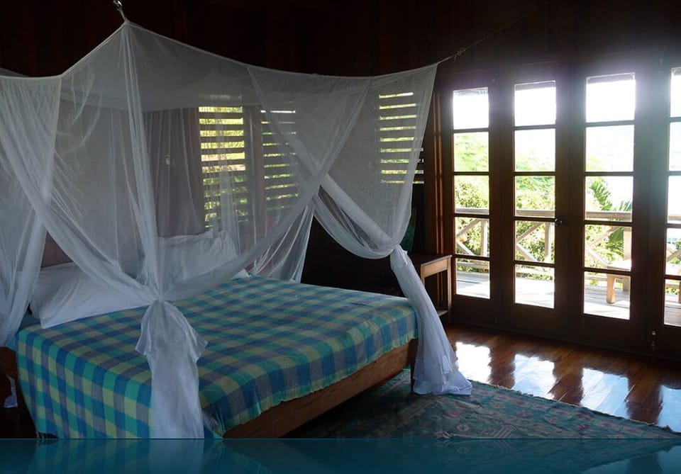 Bedrooms all have fans and mosquito nets, balconies and ensuite bathrooms. 
