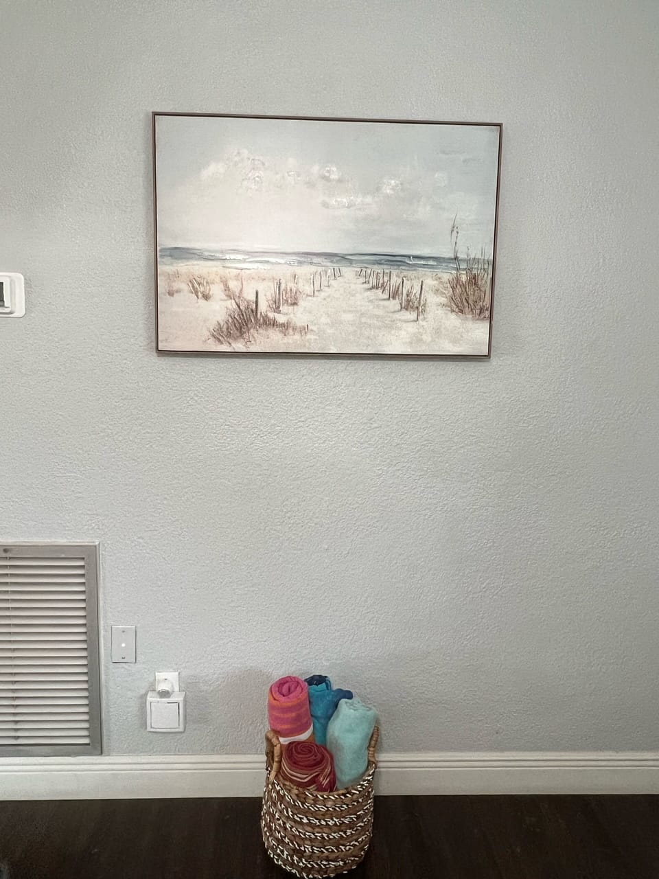 Beach art… also beach towels, beach toys and umbrella provided. 