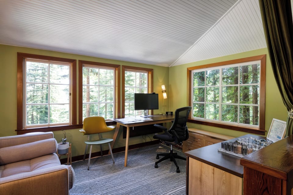 A peaceful corner for remote work—or simply getting lost in a good book.