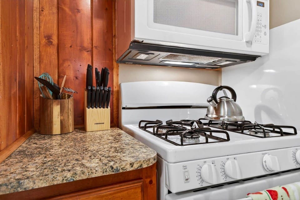Cook with ease in the fully equipped kitchen after a day on the trails.